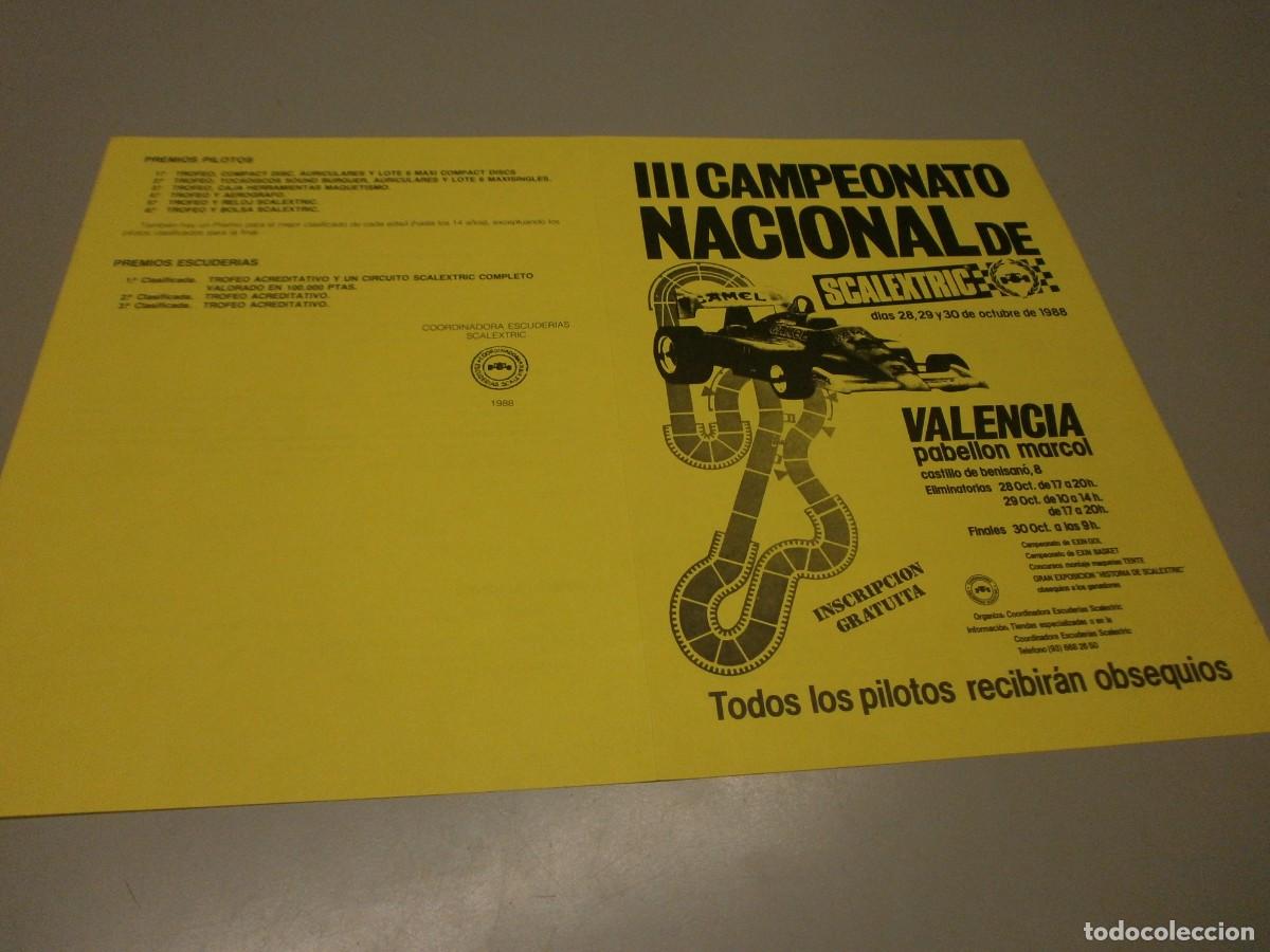 Scalextric: scalextric cartel folleto 3&ordm; campeonato valencia