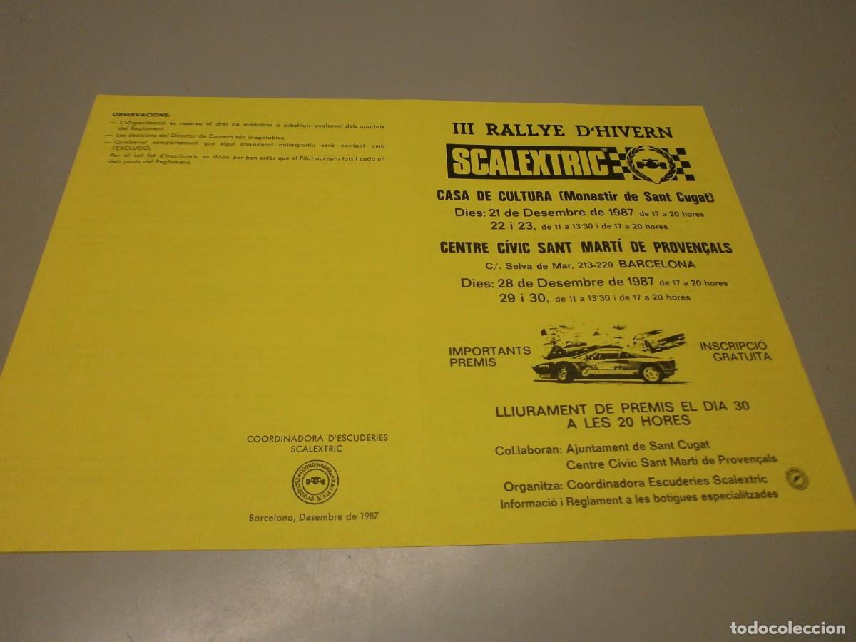 Scalextric: scalextric cartel folleto 3&ordm; rallye d,hivern barcelona