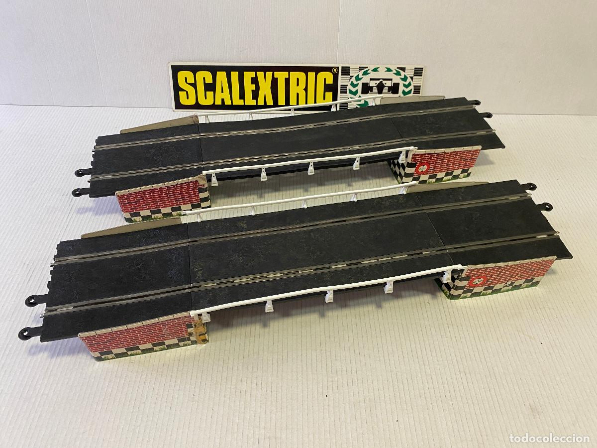Scalextric: SCALEXTRIC EXIN - LOTE 2 PISTAS PUENTE COMPLETO CON VALLAS Y SOPORTES