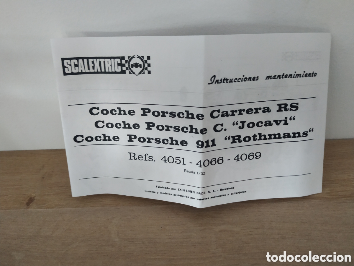 Scalextric: Manual de mantenimiento Porsche 911 de Scalextric Exin original