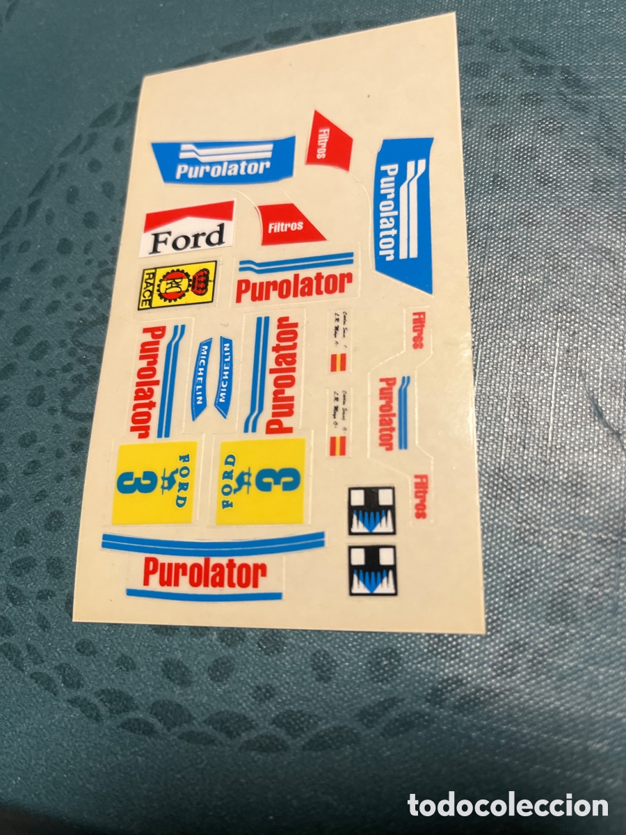 Scalextric: Adhesivos Troquelados Ford RS 200 purolator de Scalextric