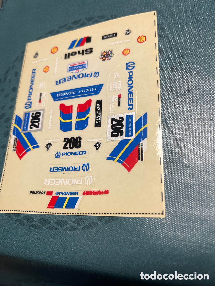 Scalextric: Adhesivos troquelados de Peugeot 405 TT de Scalextric Exin