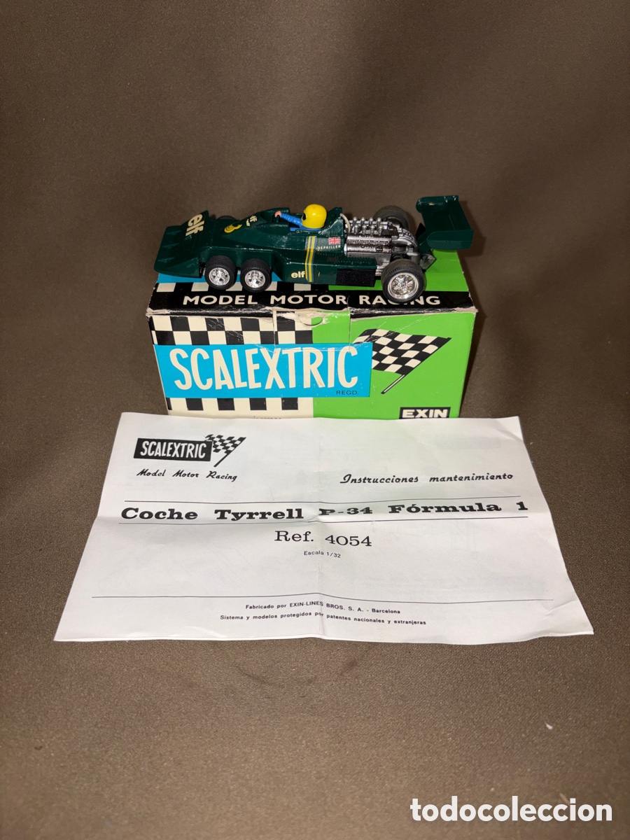 Scalextric: SCALEXTRIC Exin original a&ntilde;os 70 Tyrrell ford verde en su caja y manual de instrucci&oacute;nes