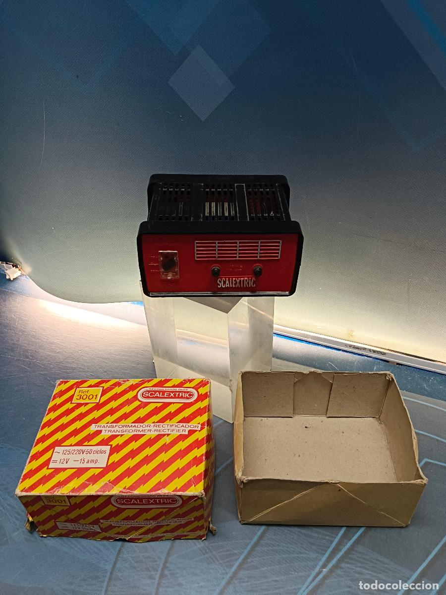 Scalextric: Transformador rectificador Scalextric Exin con caja Ref 3001