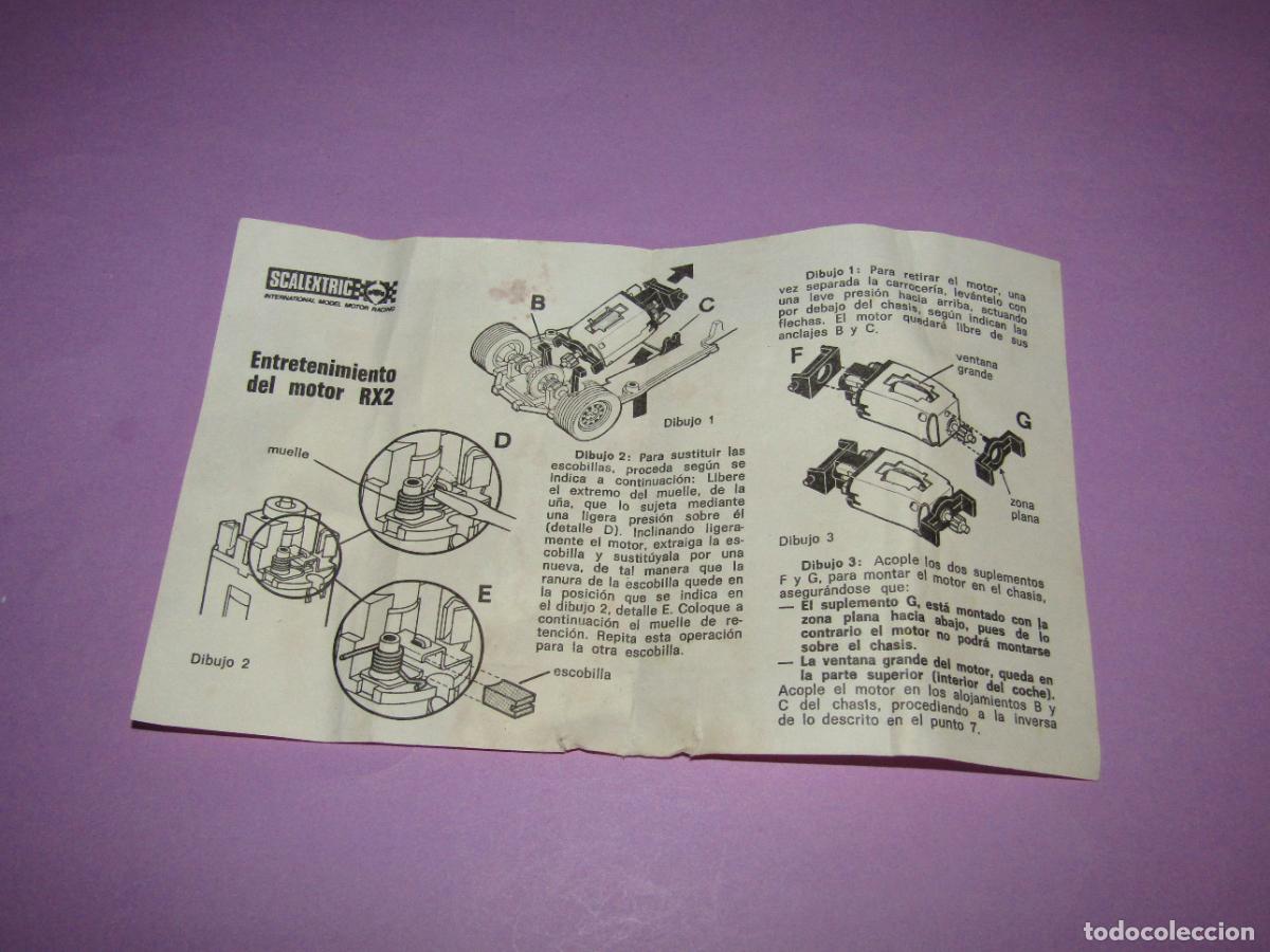 Scalextric: Antiguo Manual de Entretenimiento del Motor RX2 de SCALEXTRIC EXIN