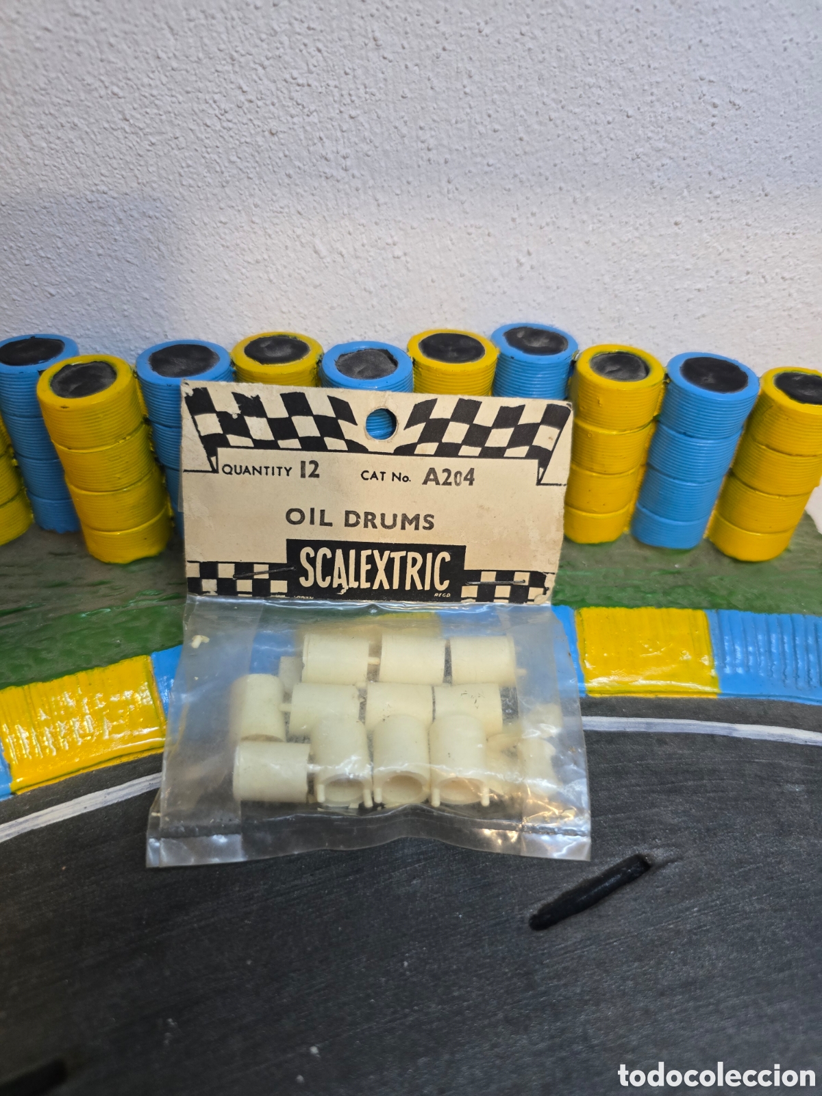 Scalextric: DIFICIL BLISTER SCALEXTRIC EXIN TRIANG A204 OIL DRUMS