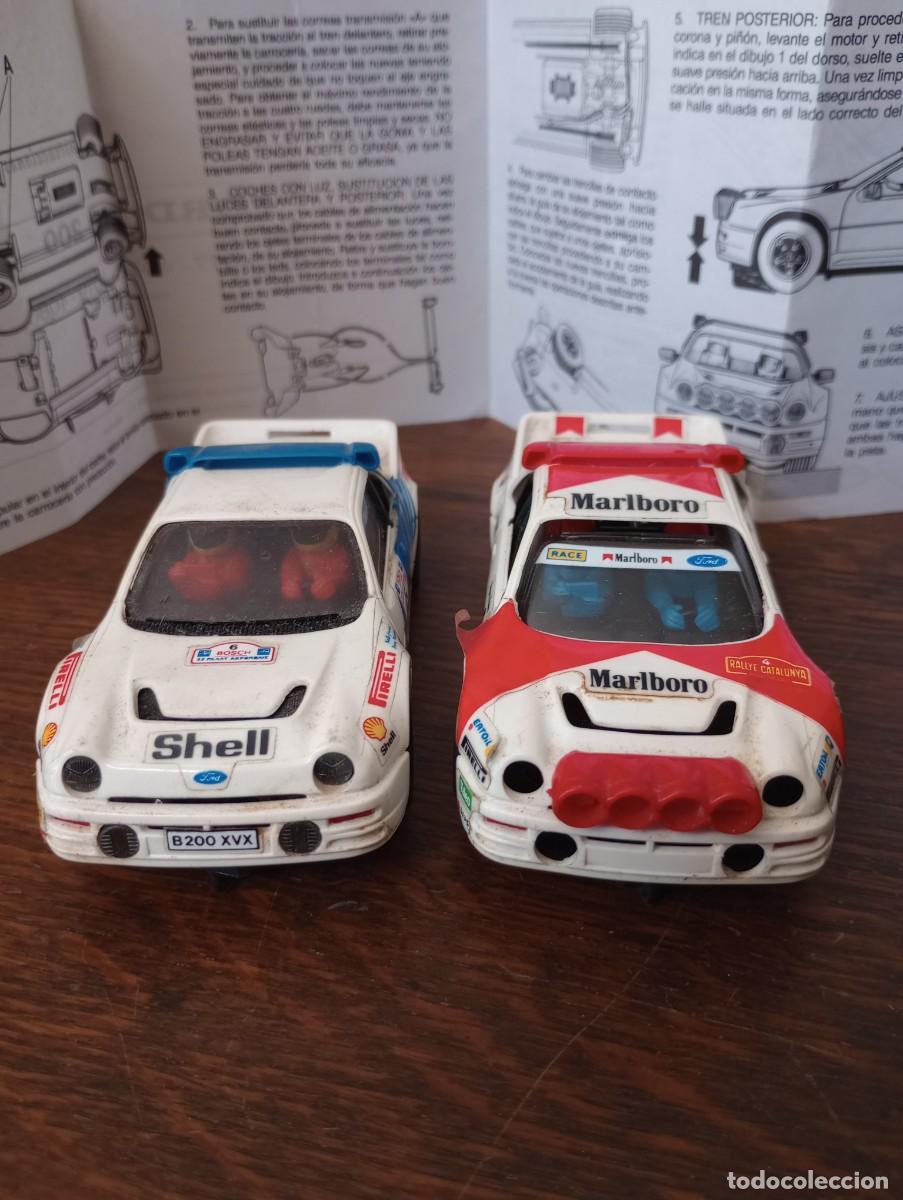 Scalextric: Ford RS 200, Rallye Catalunya y Rallye Acr&oacute;polis, lote de 2 coches + instrucciones.