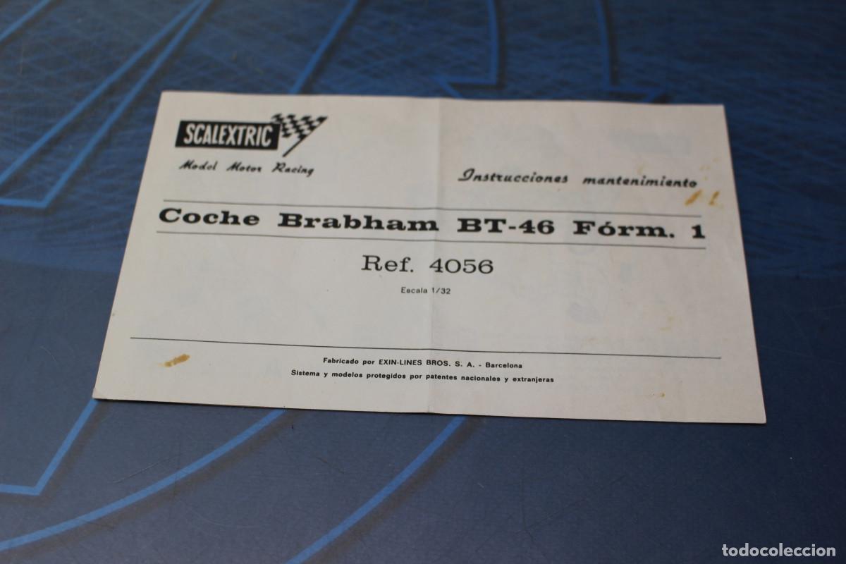 Scalextric: Instrucciones, manual Coche Brabham BT-46 F1 Scalextric Exin 4056.