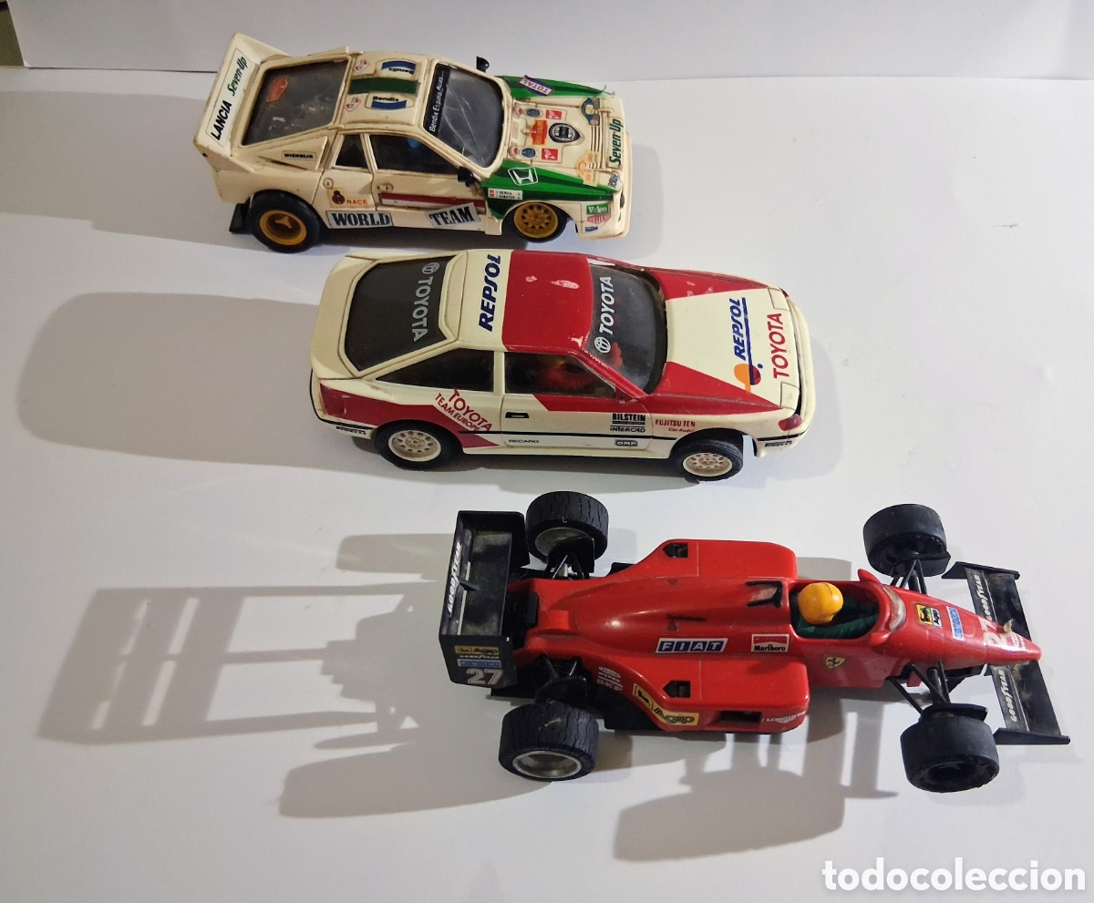 Scalextric: Lote 3 Coches Scalextric Exin Cl&aacute;sicos - Ferrari F1, Toyota Celica y Lancia 037