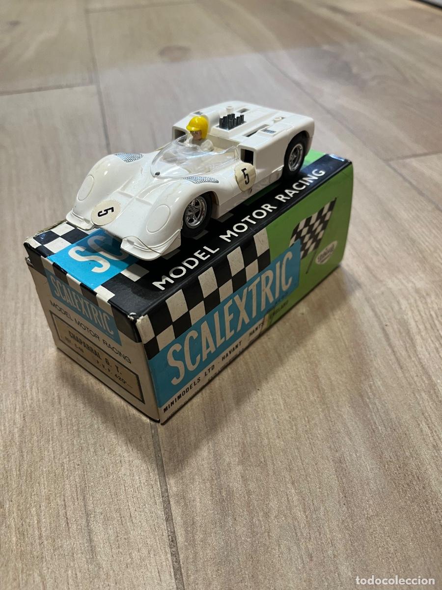 Scalextric: 3 Coches Scalestric A&ntilde;os 60 triang Chaparral, Jaguar, Mercedes + caja cuna amarilla original