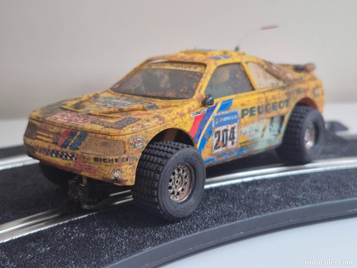 Scalextric: SCALEXTRIC COCHE PEUGEOT 405 TURBO 16 RALLY DAKAR RALLYE customizado efecto Barro FUNCIONANDO SLOT