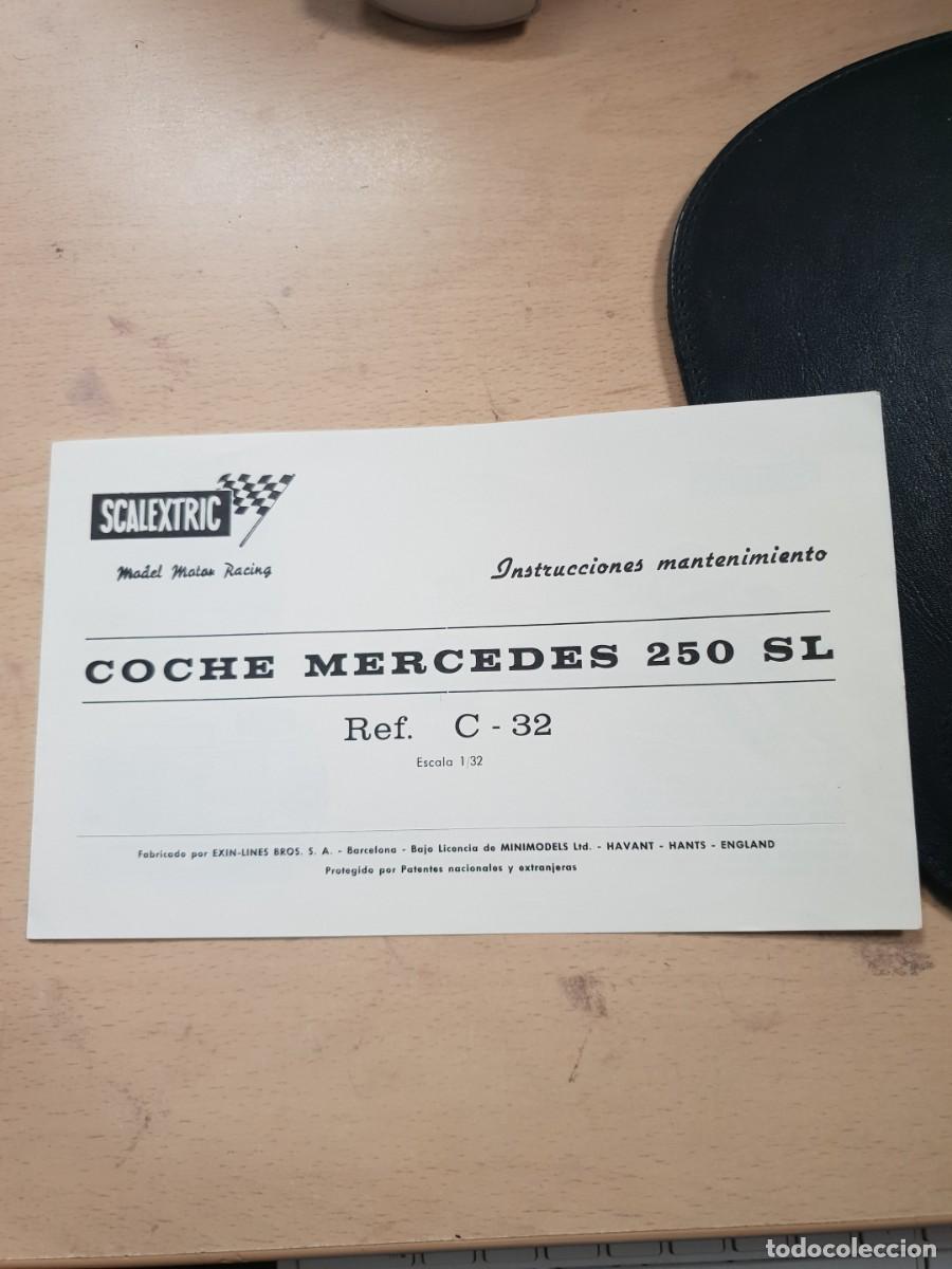 Scalextric: Instrucciones de mantenimiento coche scalextric mercedes 250 sl REF c-32