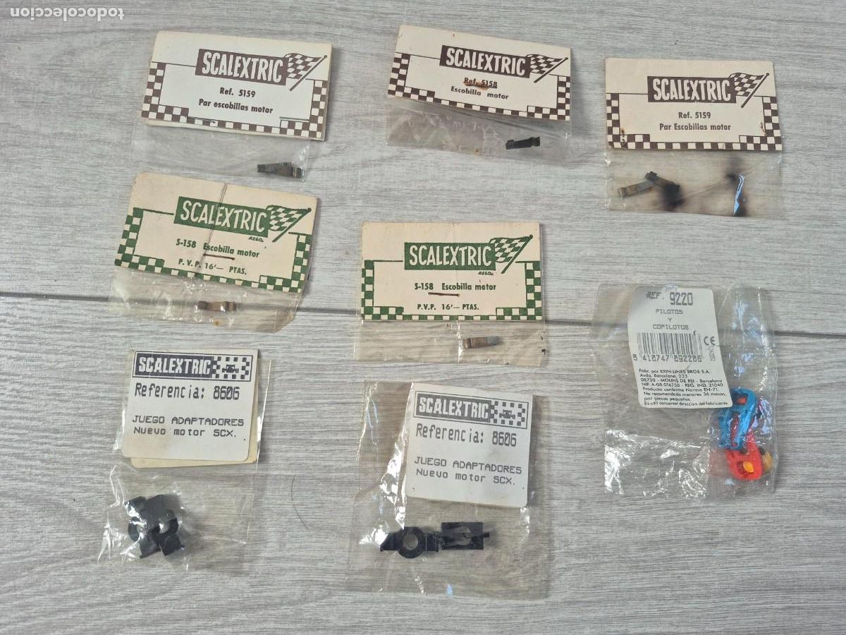 Scalextric: SCALEXTRIC EXIN LOTE RECAMBIOS PILOTOS ADAPTADORES MOTOR ESCOBILLAS A 1 EURO DE SALIDA !!! SLOT