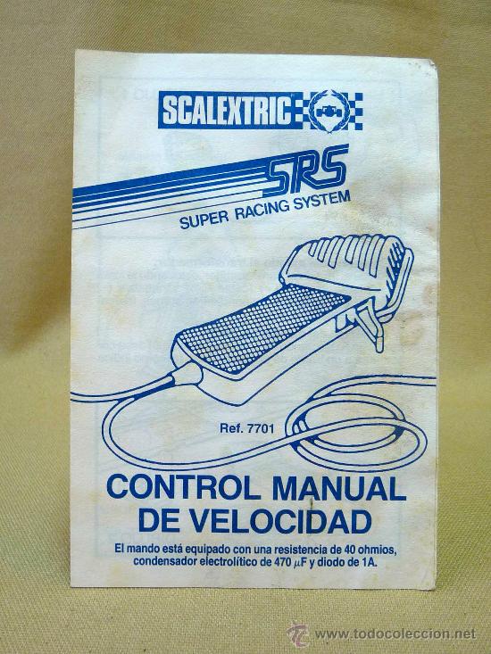 Scalextric: CONTROL MANUAL DE VELOCIDAD, SCALEXTRIC, REF 7701, INSTRUCCIONES DE USO - Foto 1