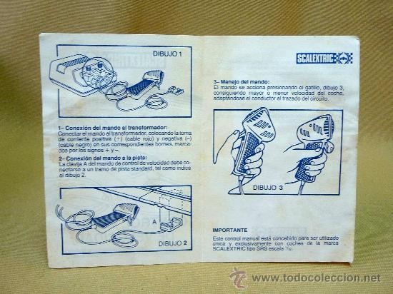 Scalextric: CONTROL MANUAL DE VELOCIDAD, SCALEXTRIC, REF 7701, INSTRUCCIONES DE USO - Foto 2