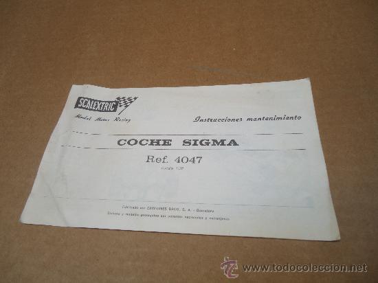 Scalextric: INSTRUCCIONES EXIN SCALEXTRIC SIGMA REF. 4047 - Foto 1
