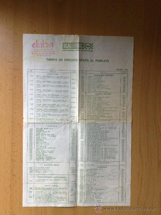 Scalextric: TARIFA DE PRECIOS DE 1984 SCALEXTRIC EXIN - Foto 1