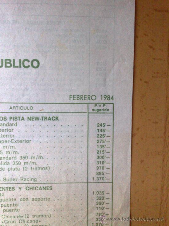 Scalextric: TARIFA DE PRECIOS DE 1984 SCALEXTRIC EXIN - Foto 2