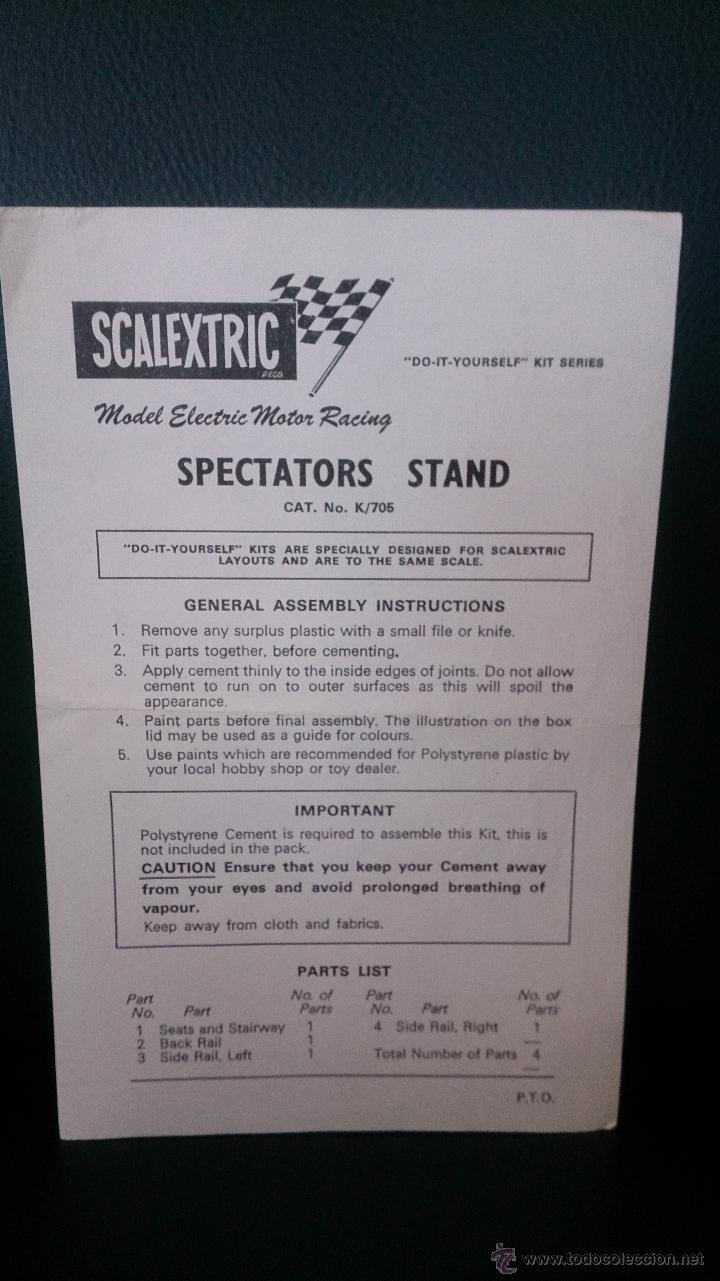Scalextric: INSTRUCCIONES SCALEXTRIC SPECTATORS STAND K705 - Foto 1