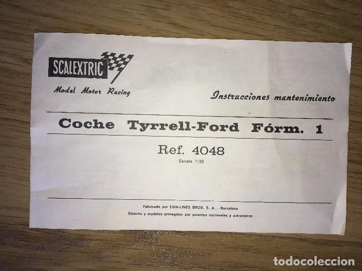 Scalextric: INSTRUCCIONES TYRREL-FORD FORM. 1 DE SCALEXTRIC - Foto 1