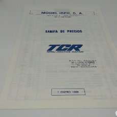 Scalextric: TARIFA DE PRECIOS TCR 7 ENERO 1988. Lote 117143452