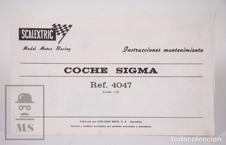 Maintenance instructions repro scalextric exin sigma ref 4047 
