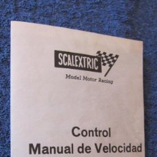 Scalextric: SCALEXTRIC EXIN ORIGINAL: INSTRUCCIONES CONTROL MANUAL VELOCIDAD