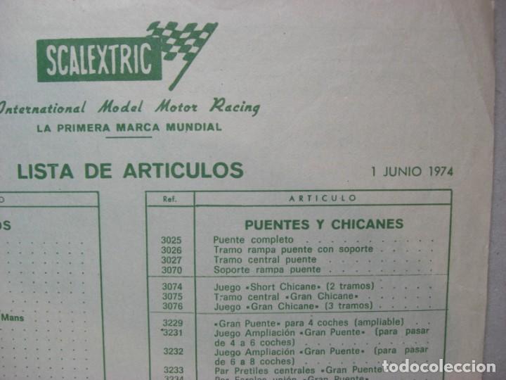 Scalextric: SCALEXTRIC. LISTA DE ARTICULOS. 1 JUNIO 1974. - Foto 1