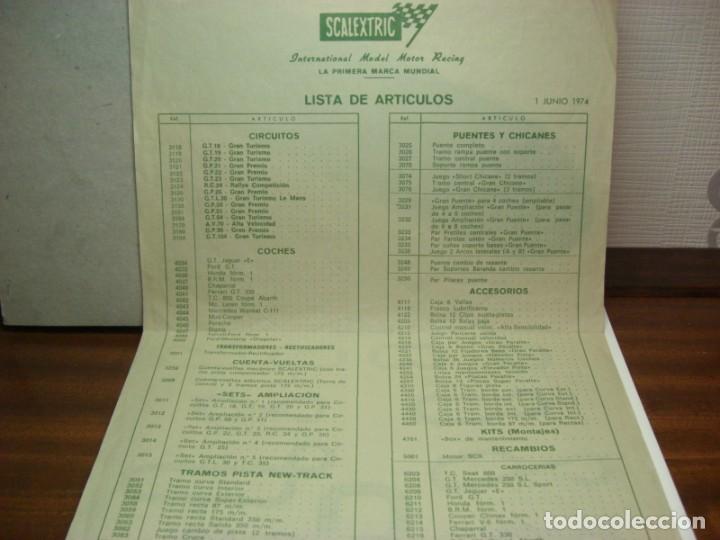 Scalextric: SCALEXTRIC. LISTA DE ARTICULOS. 1 JUNIO 1974. - Foto 2
