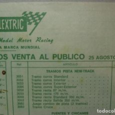 Scalextric: SCALEXTRIC. TARIFA DE PRECIOS VENTA PUBLICO. 25 AGOSTO 1976.. Lote 247194170