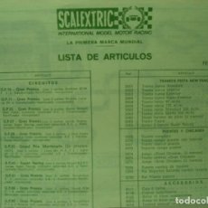 Scalextric: SCALEXTRIC. LISTA DE ARTICULOS - FEBRERO 1981. Lote 266253233