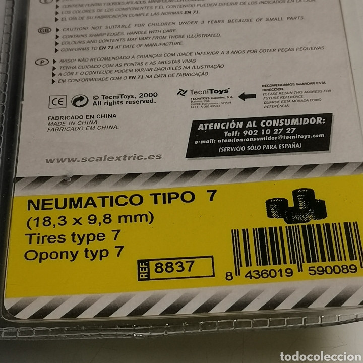 Scalextric: 4 neum&aacute;ticos Tipo 7, de Scalextric Tecnitoys del a&ntilde;o 2000 - Foto 4