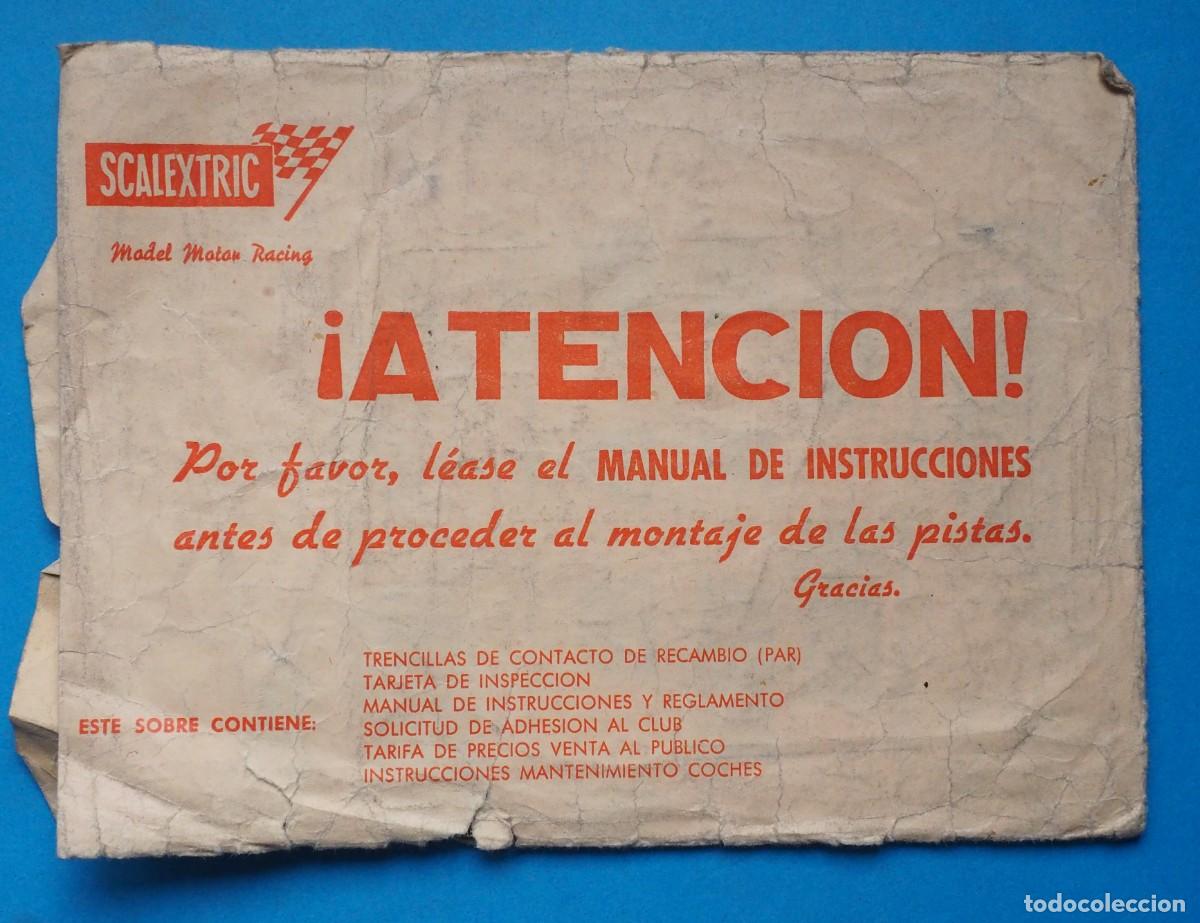 Scalextric: SOBRE CON MANUAL DE MONTAJE DE SCALEXTRIC - Foto 1