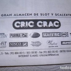 Scalextric: GRAN ALMACÉN DE SLOT Y SCALEXTRIC,LISTA DE PRECIOS,CRIC CRAC,AÑO 1996