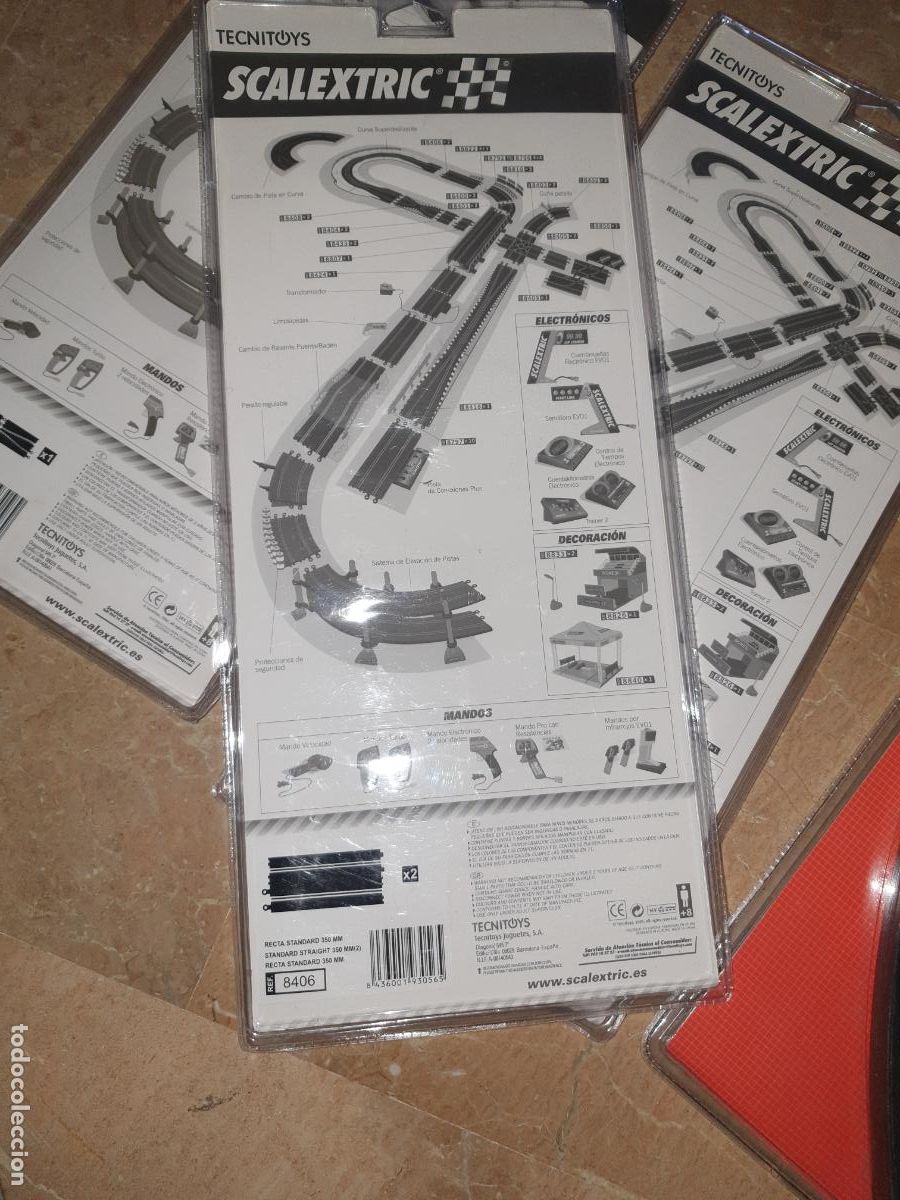 Scalextric: SCALEXTRIC: REF. 8406 , 2 PISTAS RECTAS EN BLISTER - Foto 2