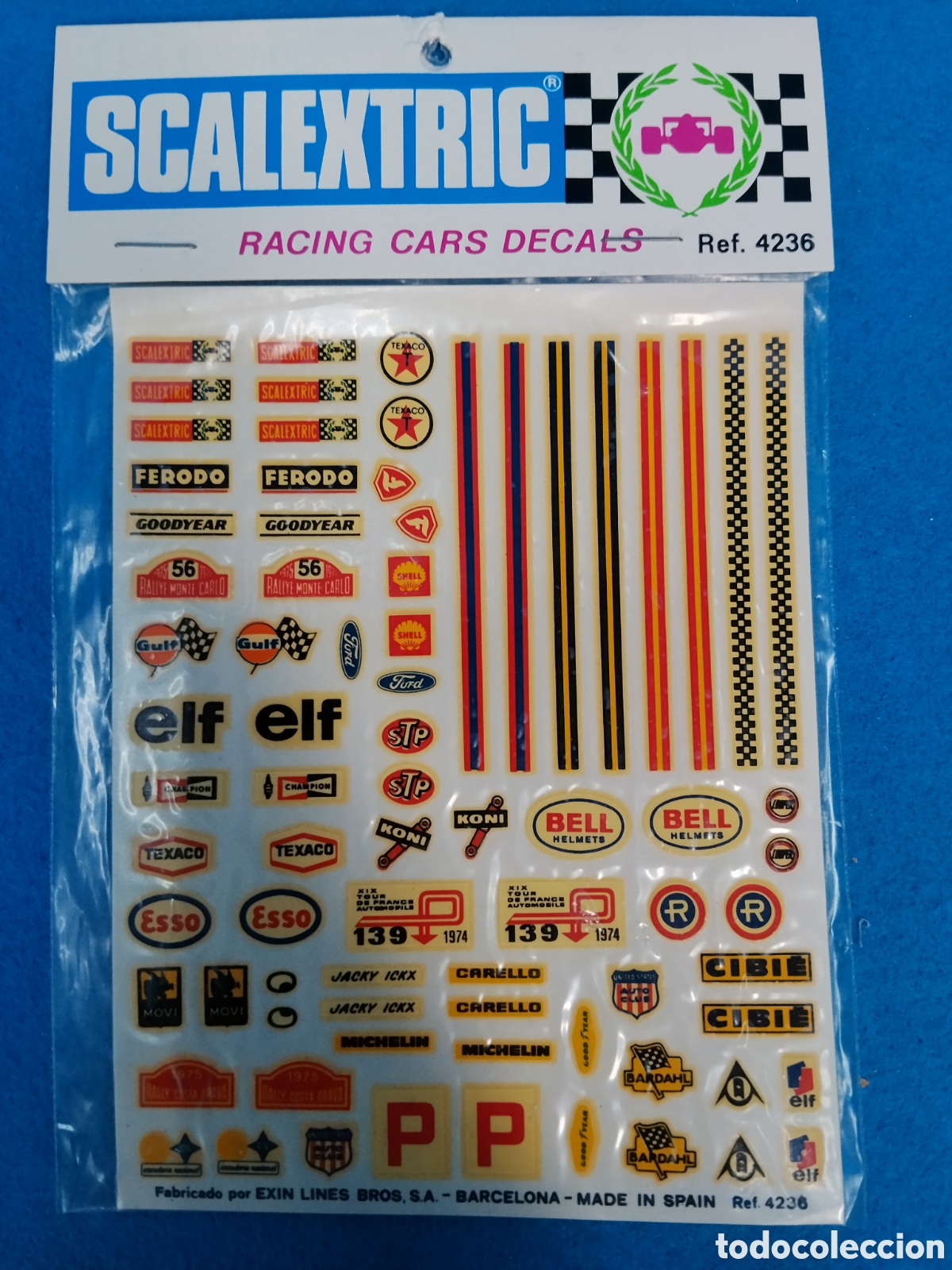 Scalextric: Lote adhesivos coches Scalextric. Exin