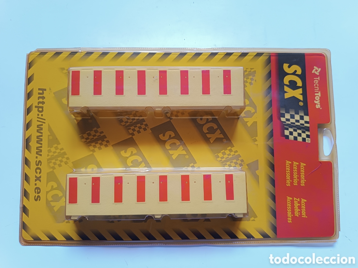 Scalextric: Blister LOTE 8 Bordes blancos para recta Scalextric Tecnitoys Ref. 86940 - Nuevo, precintado - SCX