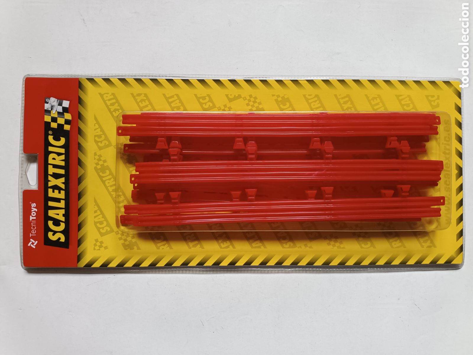 Scalextric: Blister LOTE 10 Vallas rojas Scalextric Tecnitoys Ref. 8797 - Nuevo, precintado - SCX