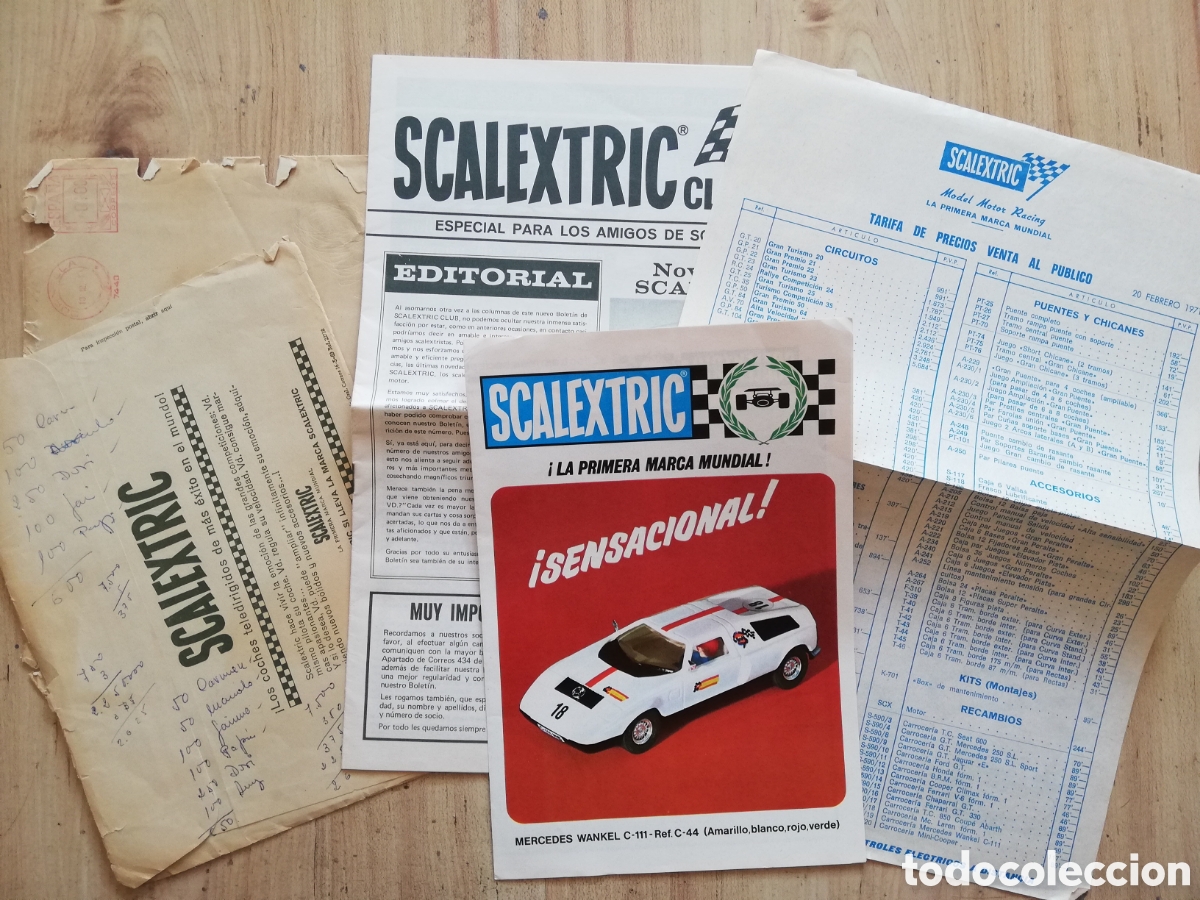 Scalextric: &Uacute;ltimas noticias Scalextric club. Sobre m&aacute;s revista n&ordm; 5, m&aacute;s hoja tarifa precios m&aacute;s d&iacute;ptico coches