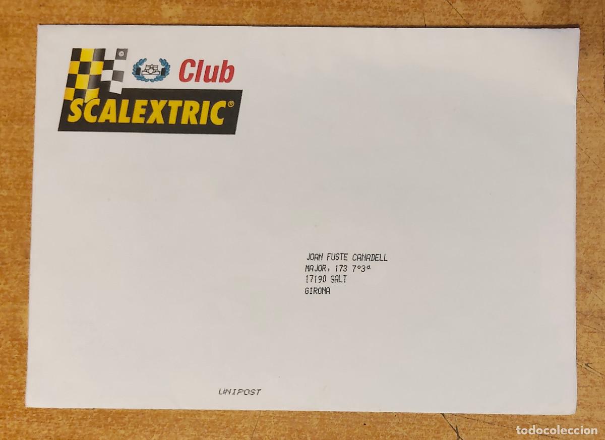 Scalextric: sobre blanco del Club Scalextric, utilizado com&uacute;nmente para enviar material promocional o carnets a