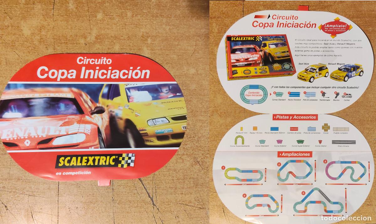 Scalextric: folleto publicitario muestra el Circuito Copa Iniciaci&oacute;n de la marca Scalextric