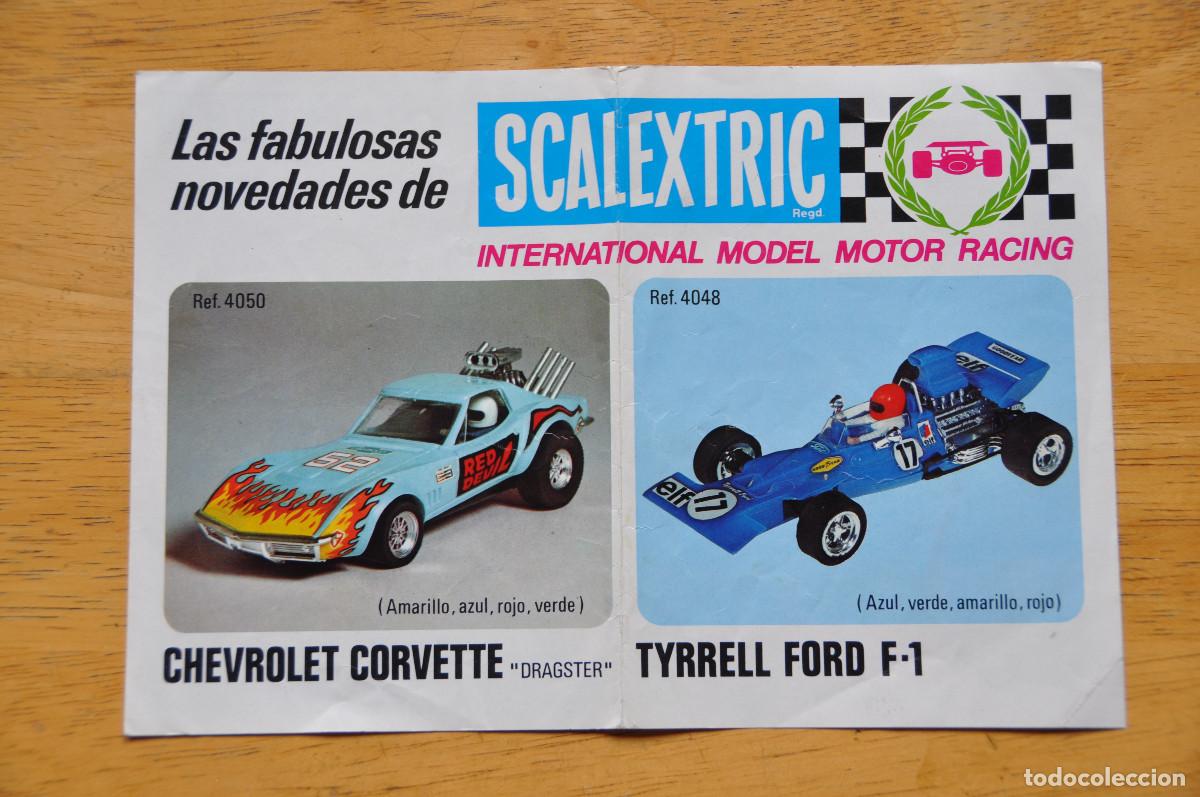 Scalextric: PUBLICIDAD DE LAS NOVEDADES SCALEXTRIC - CHEVROLET CORVETTE &rdquo;DRAGSTER&rdquo; Y TYRRELL FORD F-1