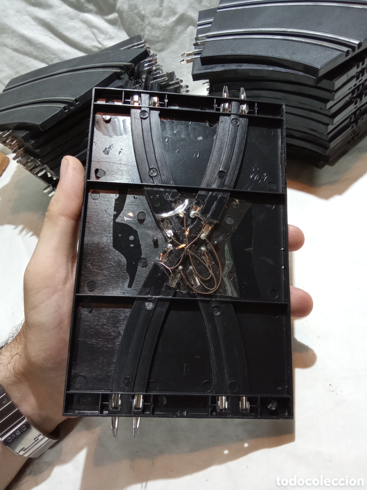 Scalextric: LOTE 34 TRAMOS DE CURVA Y 7 RECTAS CON CRUCE - Foto 6