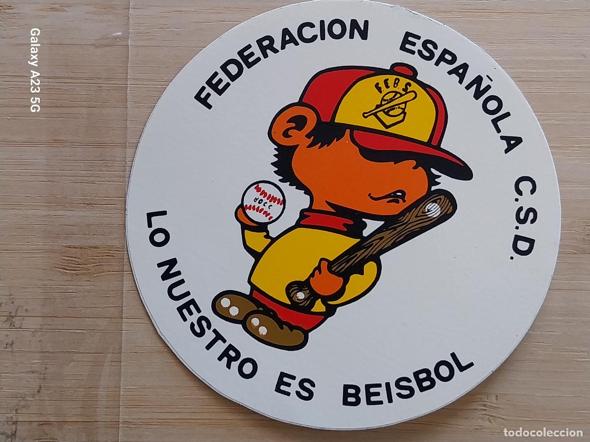 Scalextric: BEISBOL FEDERACION ESPA&Ntilde;OLA PEGATINA 9 CMS * ORIGINAL SIN PEGAR NUNCA A&Ntilde;OS 80 *