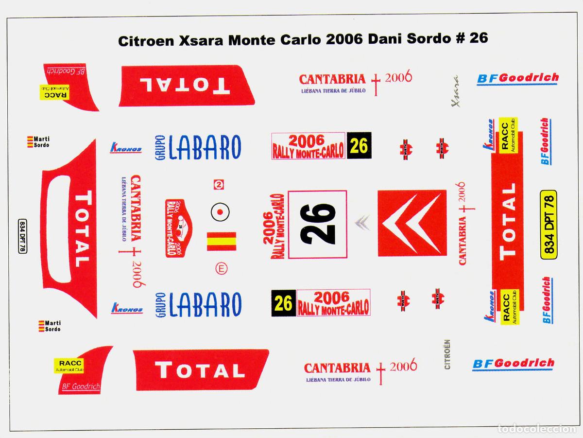 Scalextric: Calcas Citroen Xsara Dani Sordo Rallye Montecarlo 2006