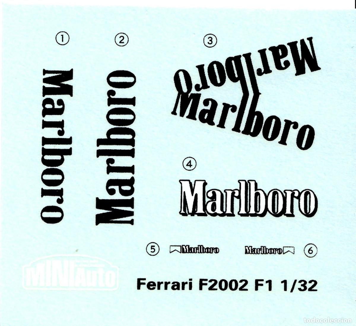Scalextric: Calcas Marlboro para Ferrari F2002 F1