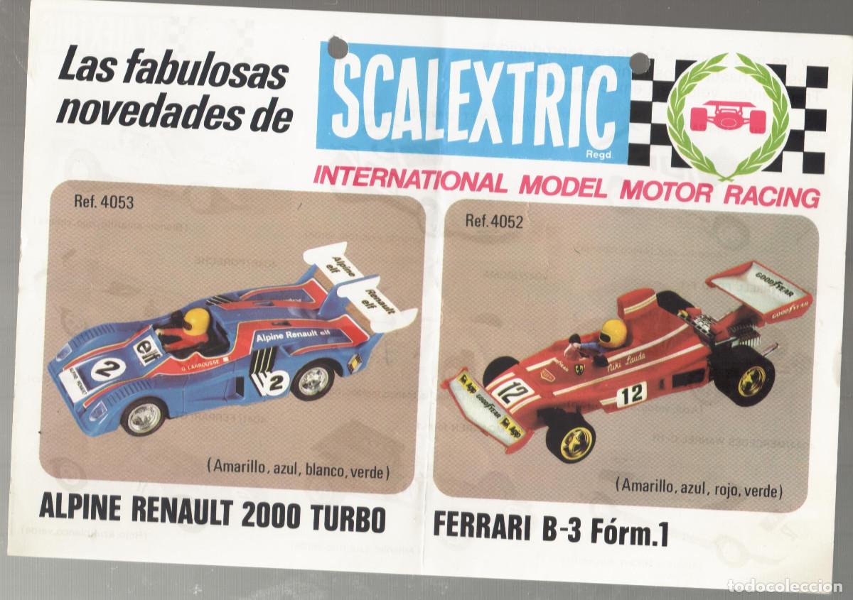 Scalextric: scalextric publicidad de nuevos modelos.A&ntilde;os 70.