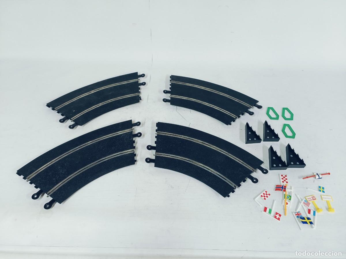 Scalextric: Lote de 4 Curvas Peraltadas para pistas de Scalextric