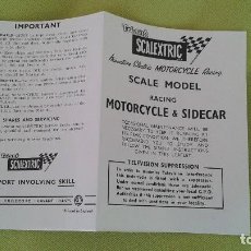 Scalextric: MOTORCYCLE & SIDECAR INSTRUCCIONES MANTENIMIENTO.. Lote 214480441