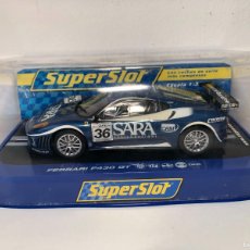 Scalextric: 126- SCALEXTRIC SUPERSLOT FERRARI F430 GT #36 SARA BLUE SLOT CAR 1:32 HORNBY SCX
